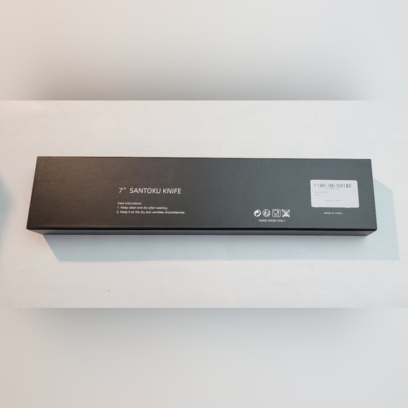 7″ Santoku Chef Knife with Red Pakka Wood Handle Damascus Steel - Picture 5 of 6